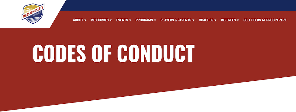Mass Youth Soccer Codes of Conduct